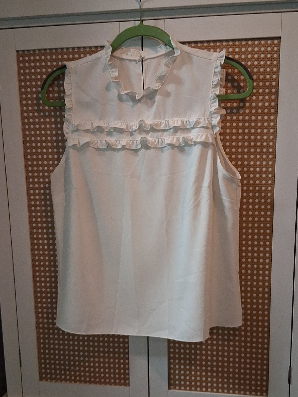 Amanda Uprichard Ivory Ruffle Sleeveless Camisole